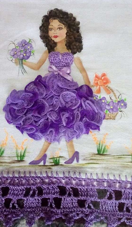 Diva dziewczyna fioletowa sukienka puzzle online