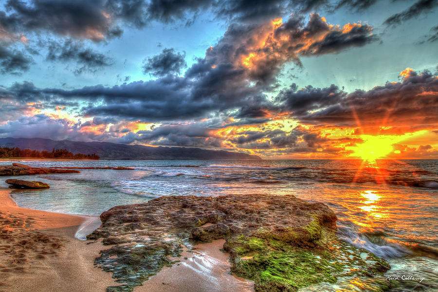 Pejzaż morski, zachód słońca puzzle online
