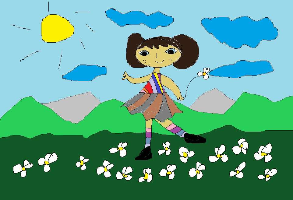 Dziewczynka z kwiatami puzzle online