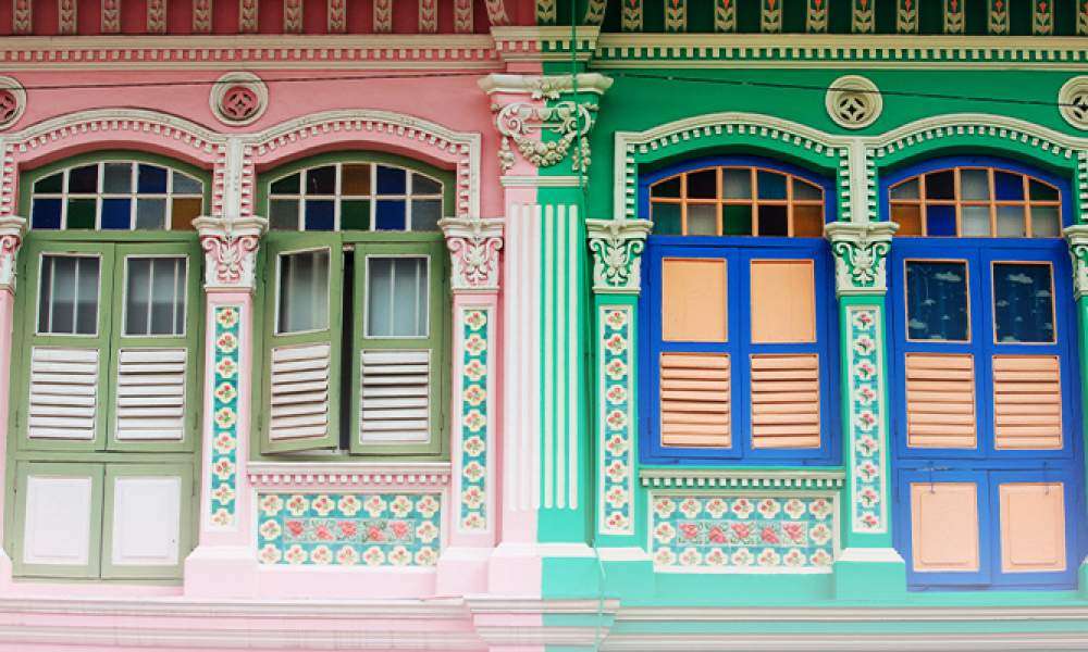 Kolorowe budynki w Singapurze puzzle online