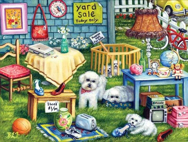 Garage Sale Puppies #108 jigsaw puzzle
