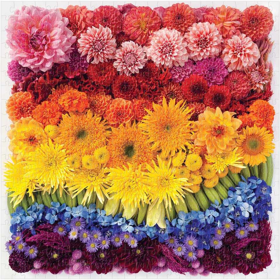 tęczowe letnie kwiaty puzzle online