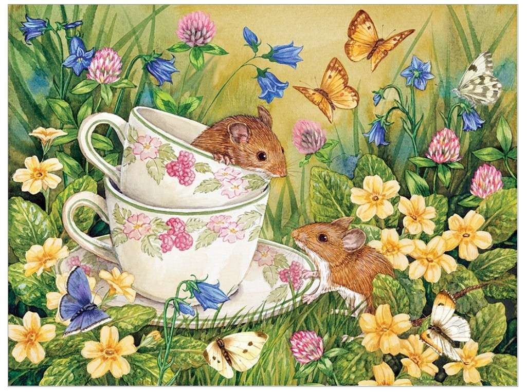 petites souris dans des tasses à café puzzle