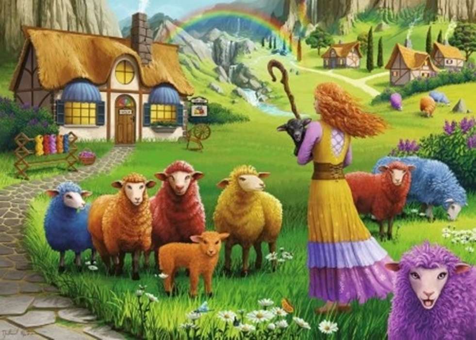 pasterka ze swoimi owcami! puzzle online