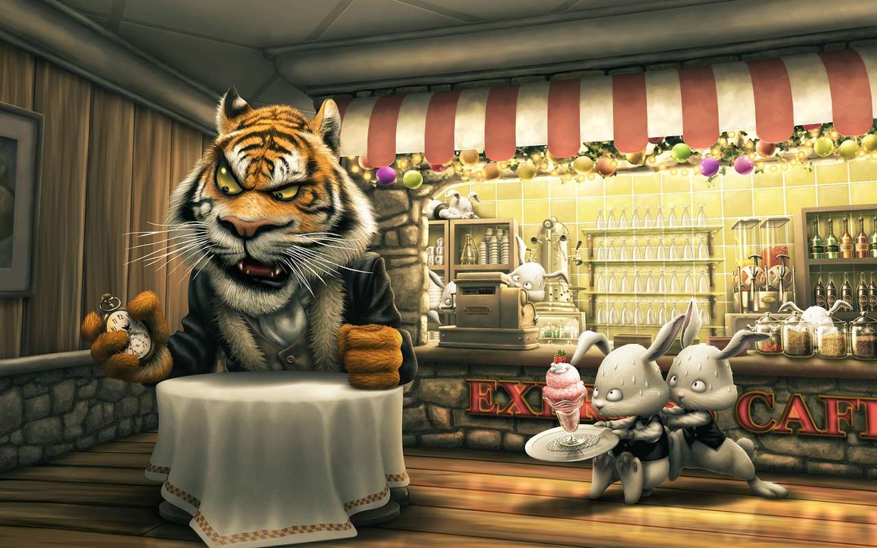 kto będzie służył temu tygrysowi? puzzle online