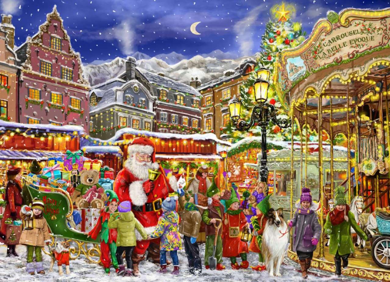 Świąteczna karuzela SANTAS puzzle online