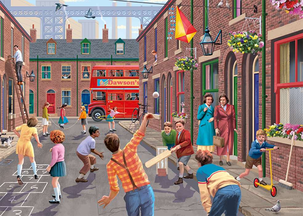 dzieci bawiące się na ulicy puzzle online