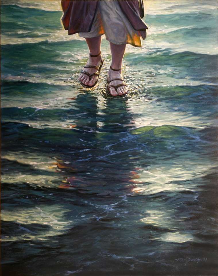 Jezus chodzi po wodzie puzzle online