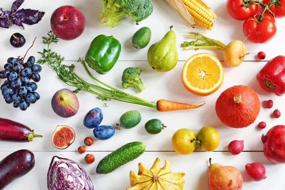 Dieta tęczowa- różnokolorowe warzywa i owoce puzzle online