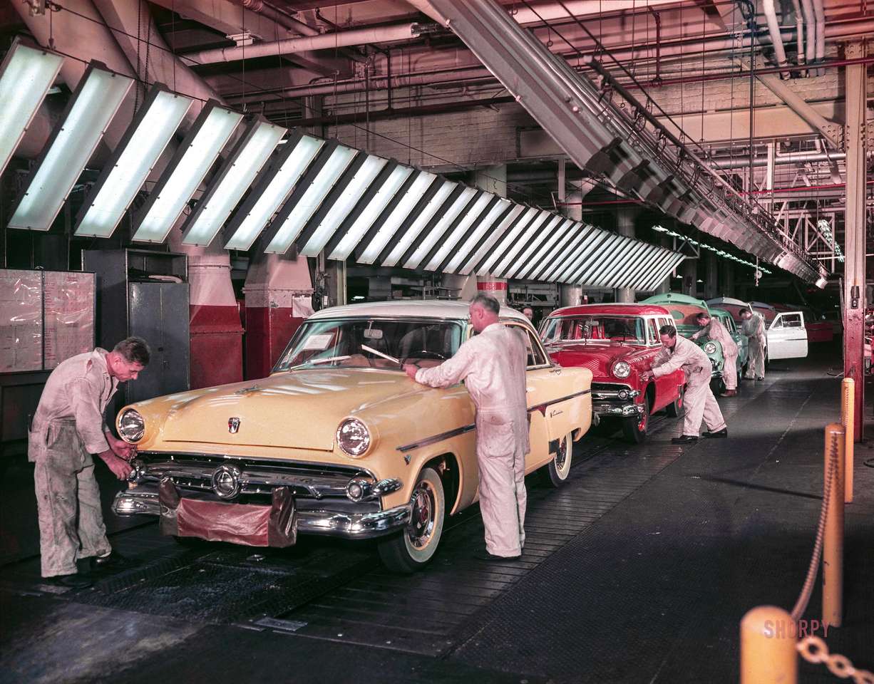 1954 Fords w Dearborn Assembly Plant ostateczny odczyt puzzle online