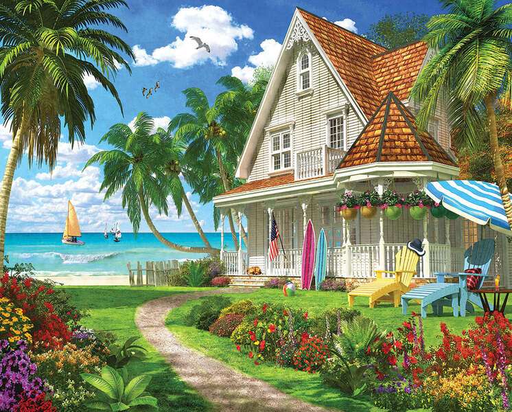 Ładny dom na plaży? puzzle online
