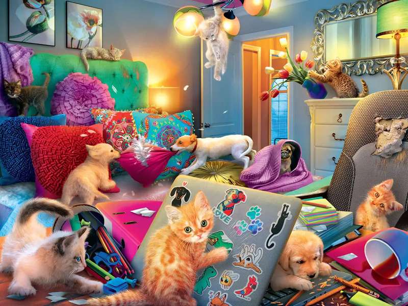 Kocięta robią bałagan #132 puzzle online