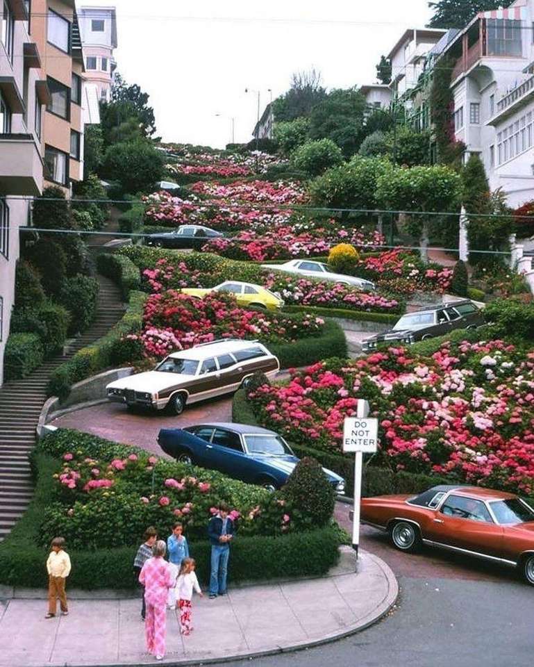 Lombard Street w San Francisco w 1975 r. puzzle online