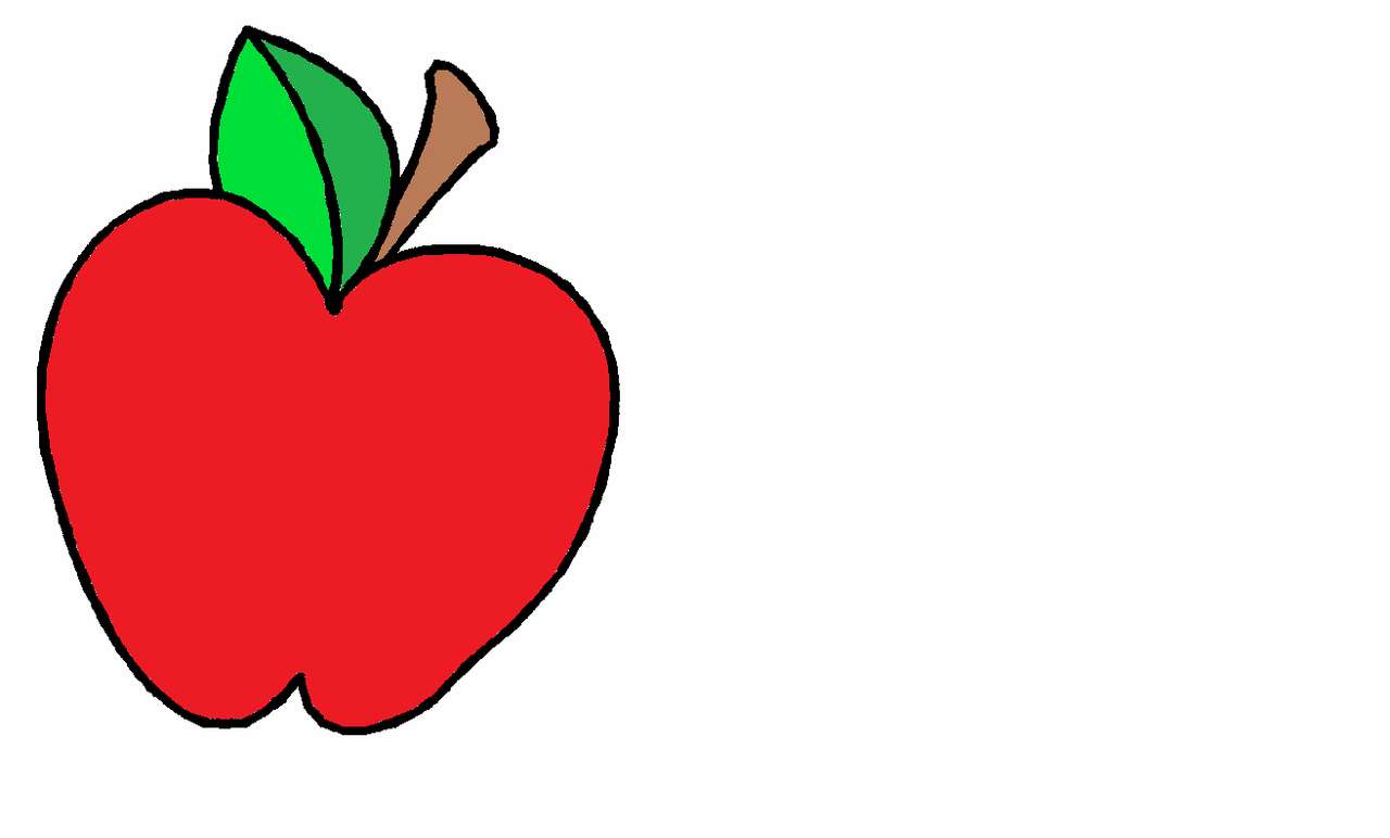 czerwone, pyszne jabłko puzzle online
