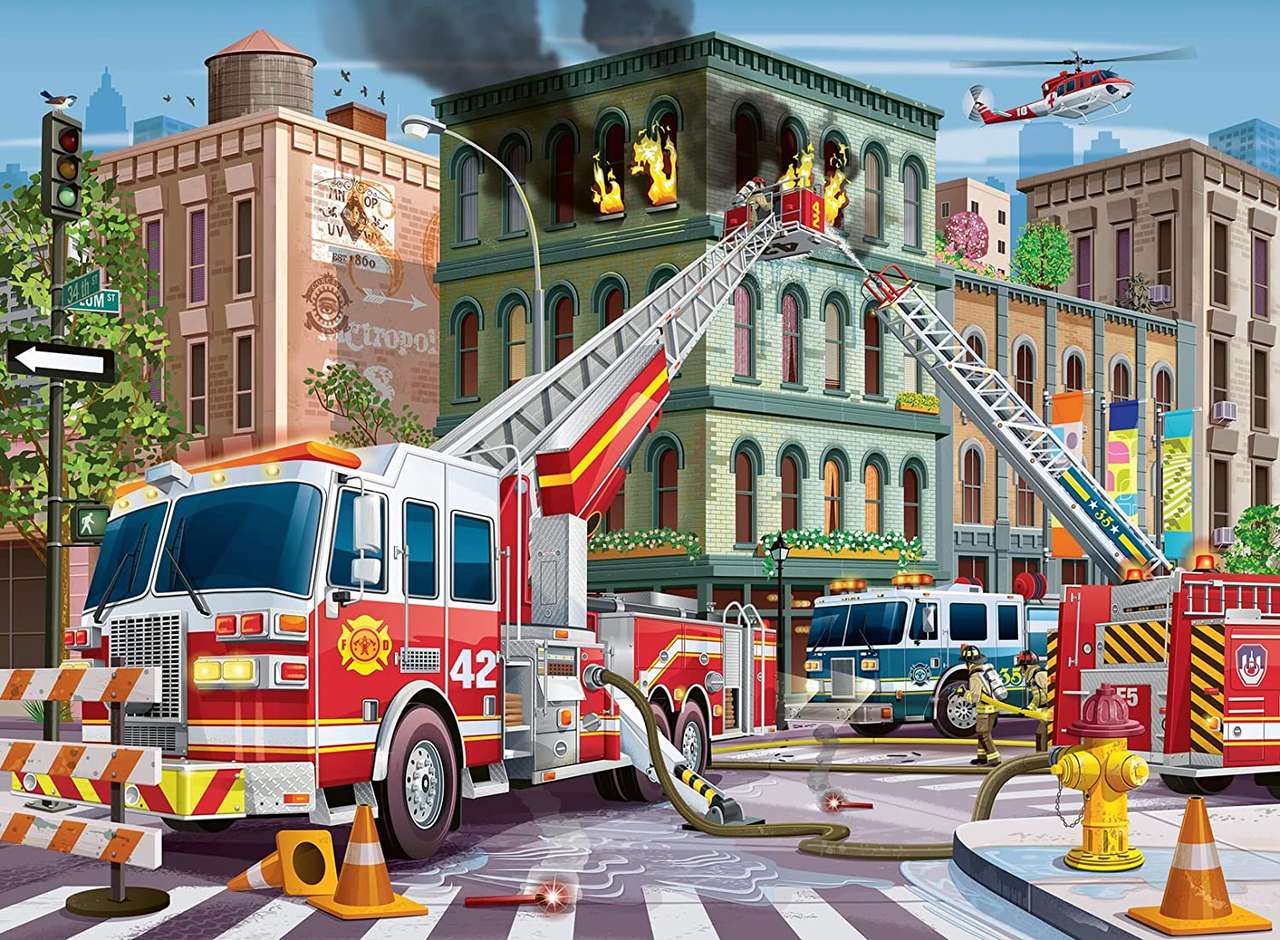 wóz strażacki puzzle online