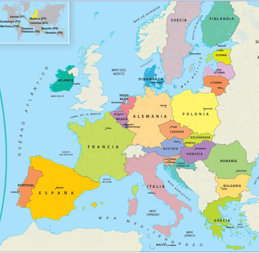 mapa Europy puzzle online