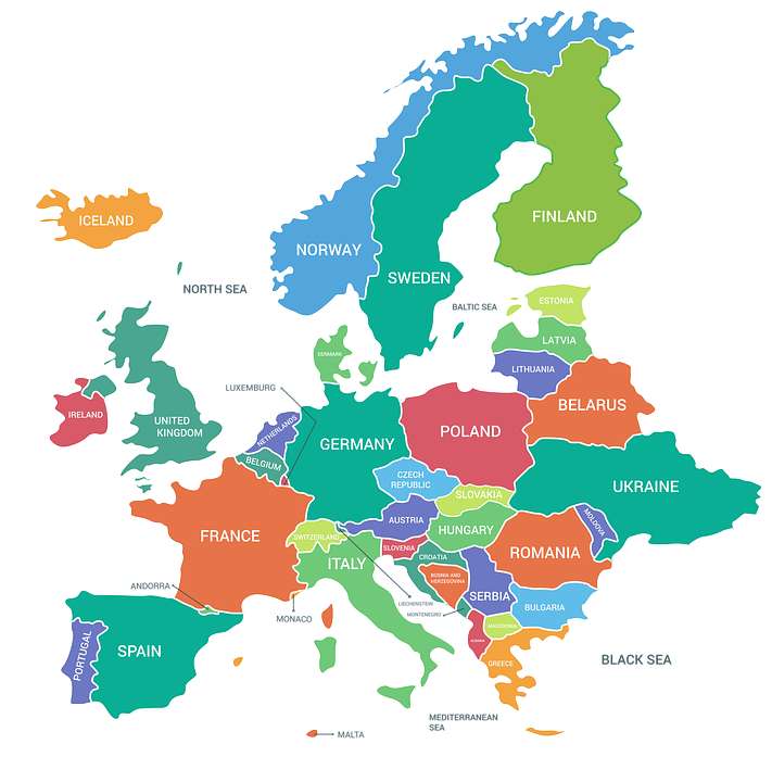 Kontynent europejski puzzle online