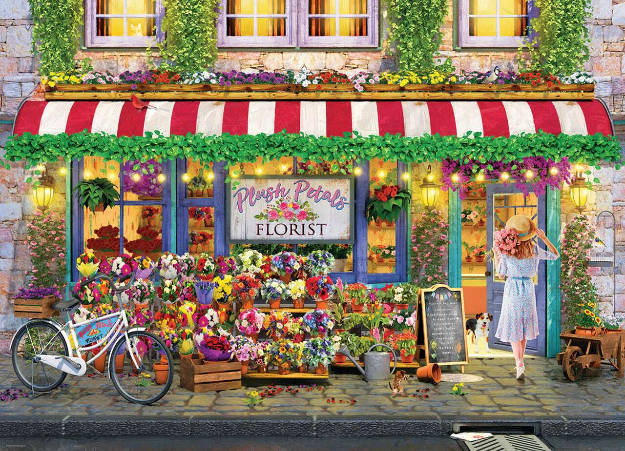 kwiaciarnia z pluszowymi płatkami puzzle online