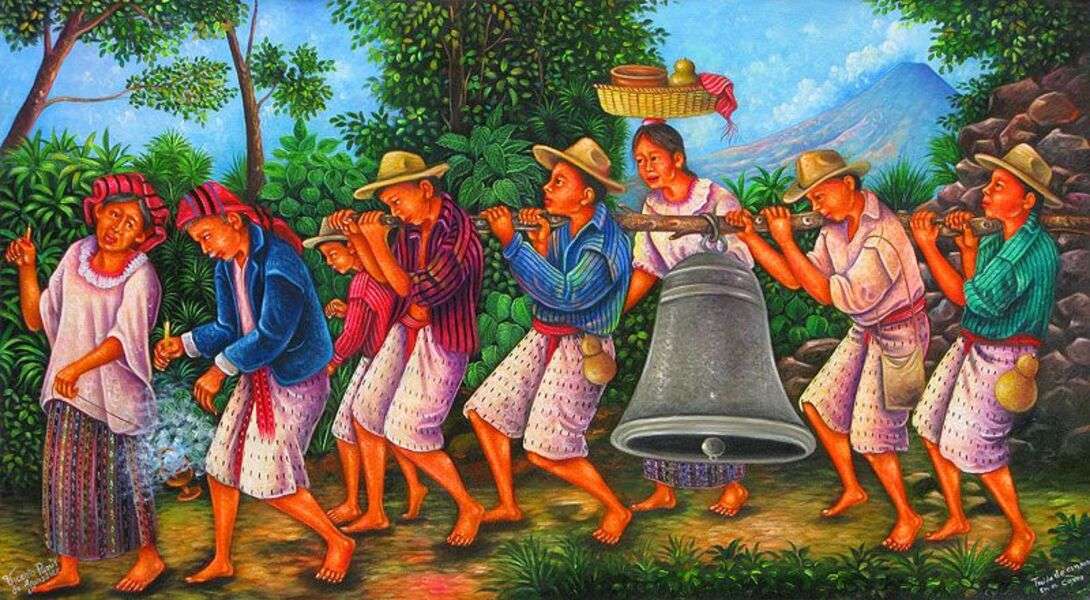 Gwatemalczycy niosący dzwon puzzle online