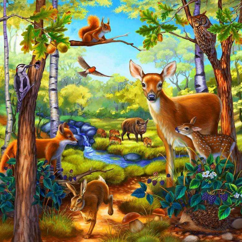 Zwierzęta w lesie puzzle online