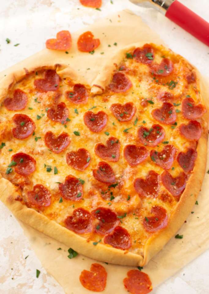 Przepis na Pizza Pepperoni w Kształcie Serca puzzle online