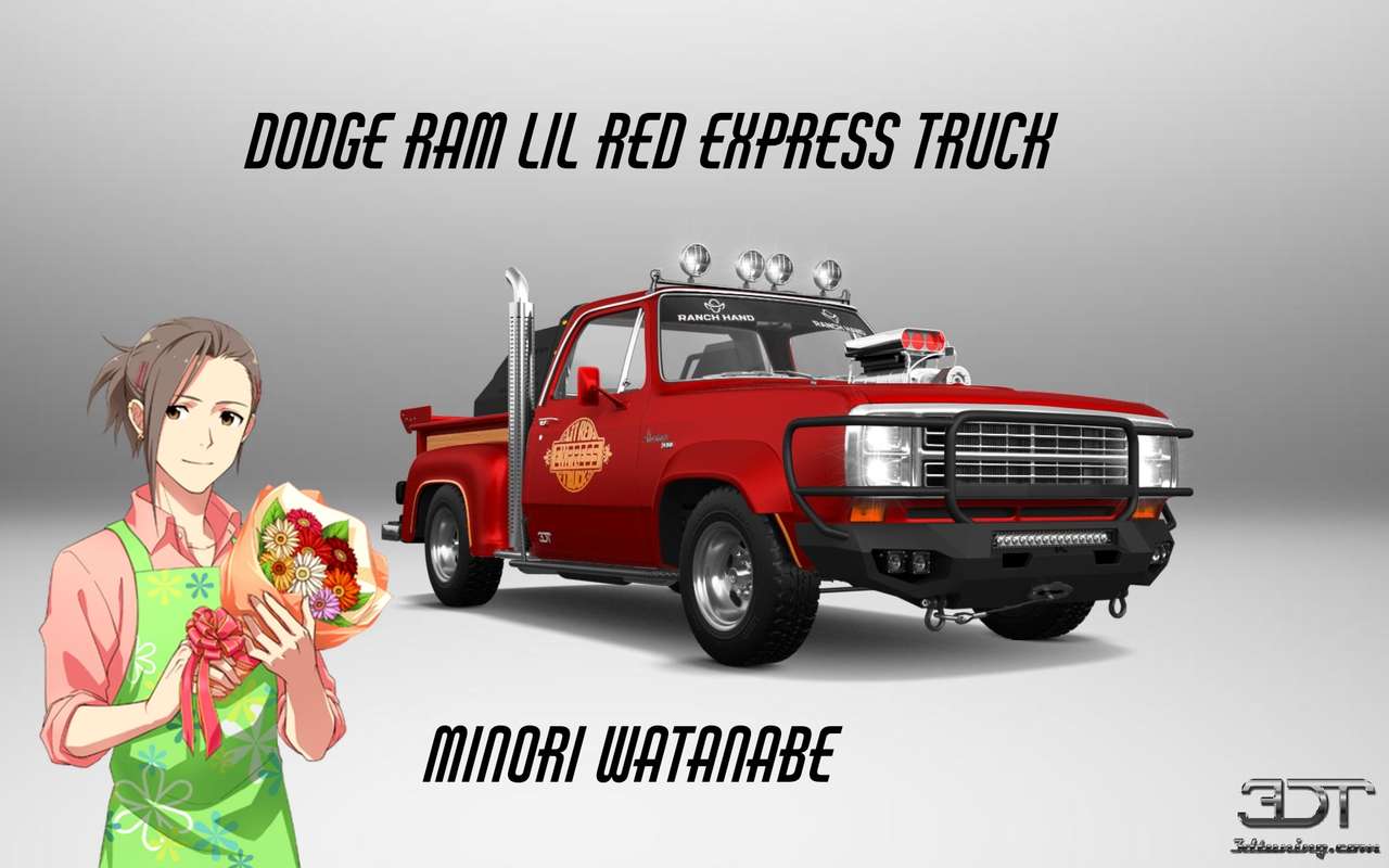 Minori WATANABE i czerwona ciężarówka ekspresowa Dodge Lil puzzle online