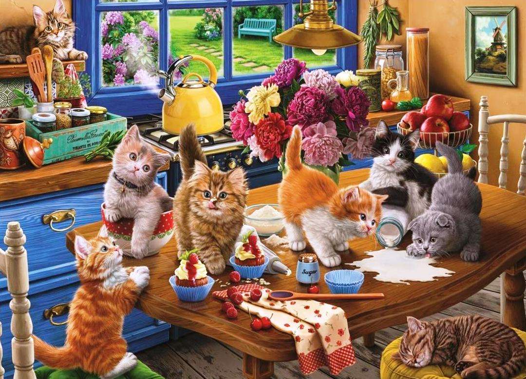 pisici pe masă puzzle