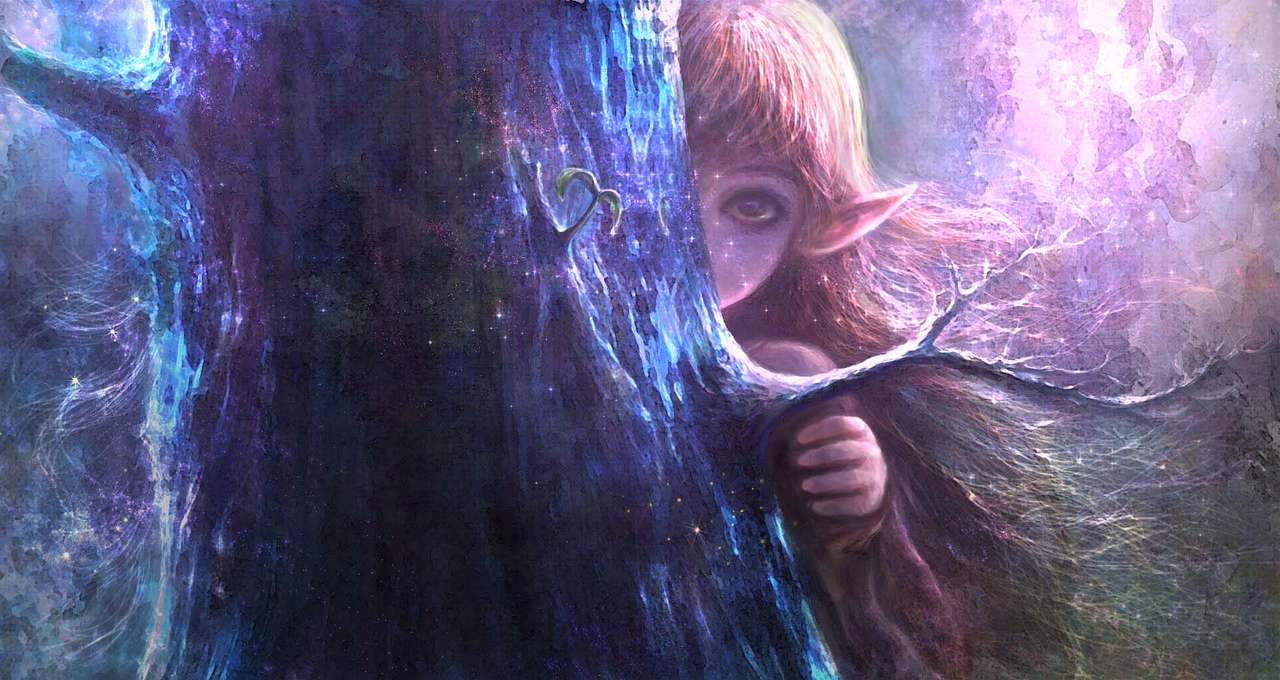 przestraszony mały elf chowający się puzzle online