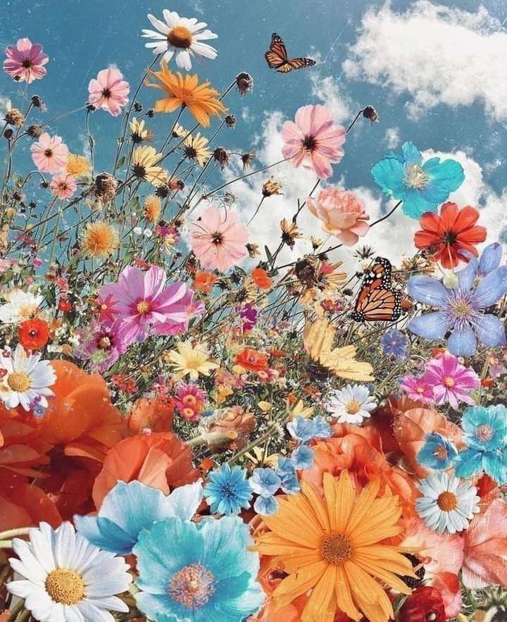 Kolorowe dzikie kwiaty puzzle online
