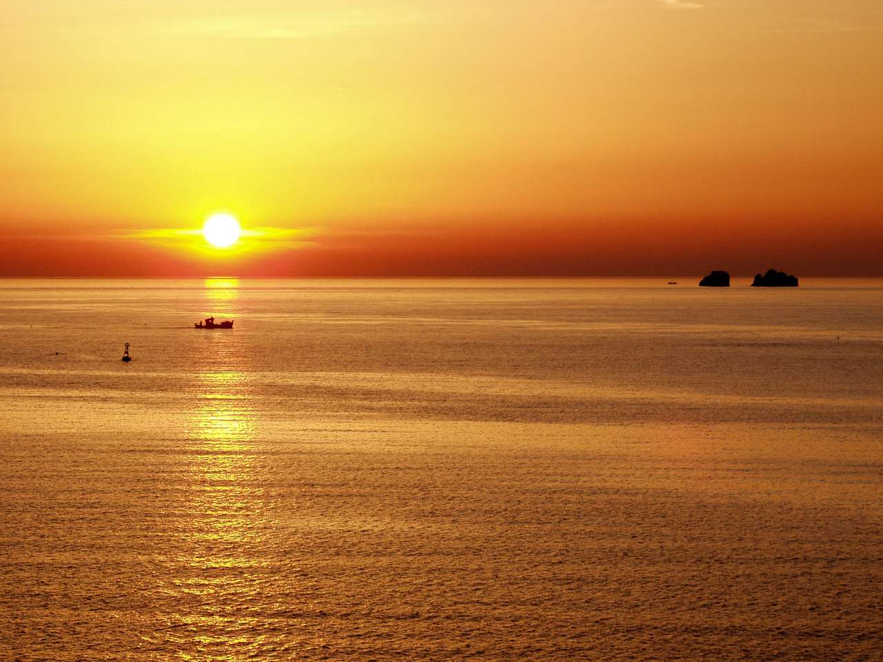 Grecka wyspa Paros Zachód słońca puzzle online