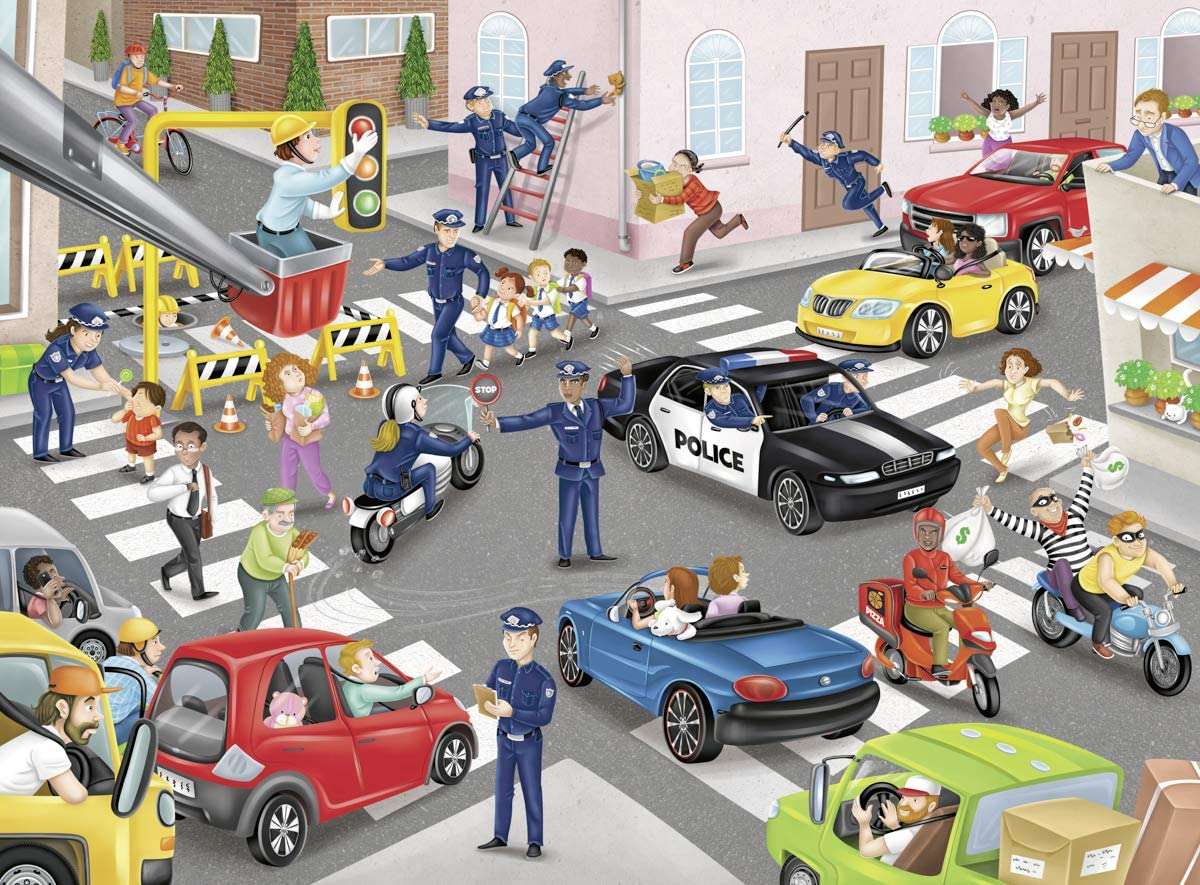Skrzyżowanie ulic i pojazdy puzzle online