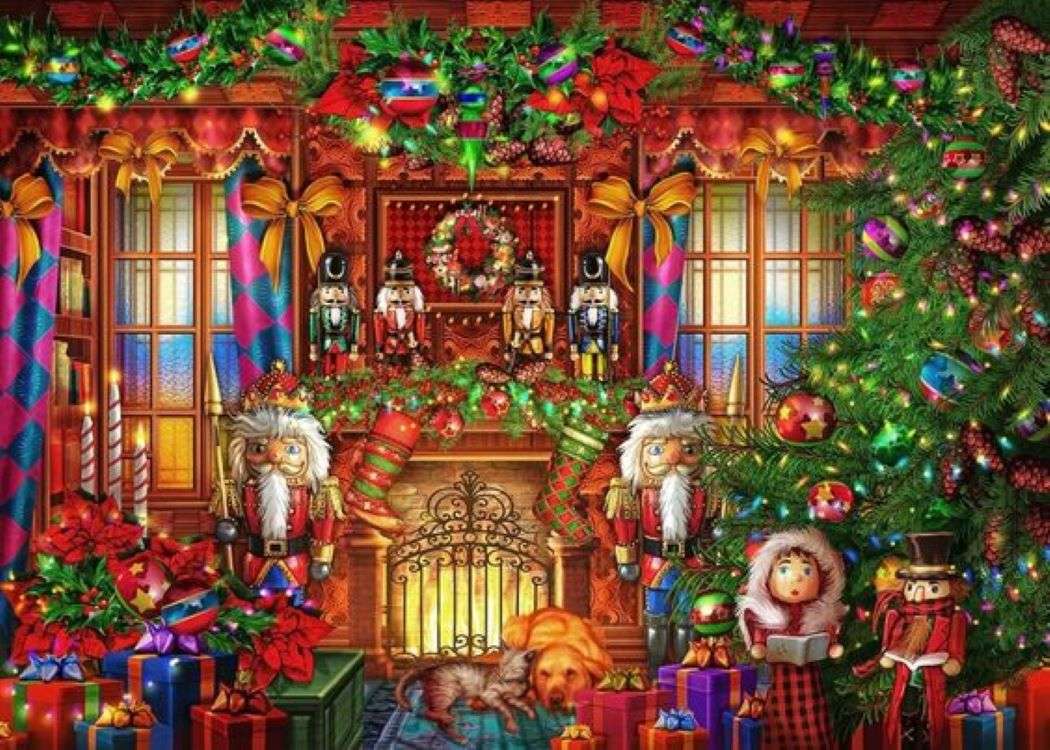 Święta przy kominku puzzle online
