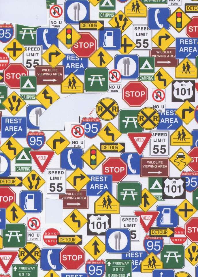 ciche książki znaków drogowych puzzle online