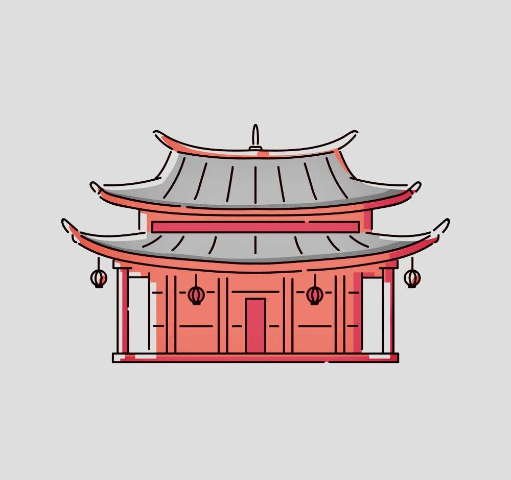 chińska pagoda puzzle online