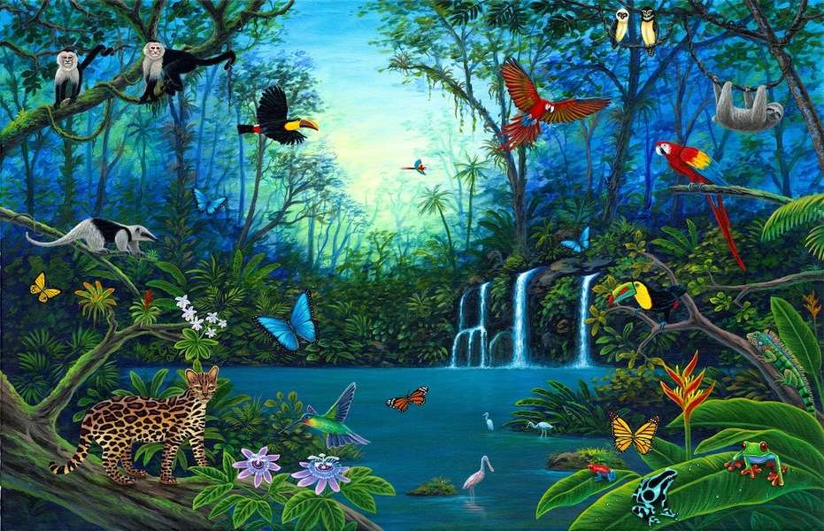 małe zwierzęta w dżungli puzzle online