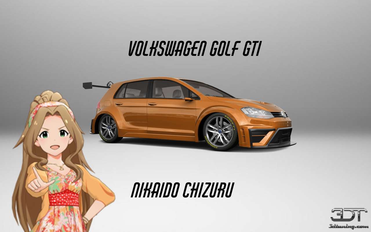 Chizuru Nikaido i Volkswagen Golf GTI puzzle online