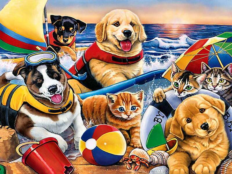 Imprezowe psy w morzu #162 puzzle online