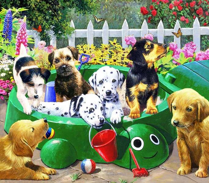 Psy w ogrodzie #165 puzzle online