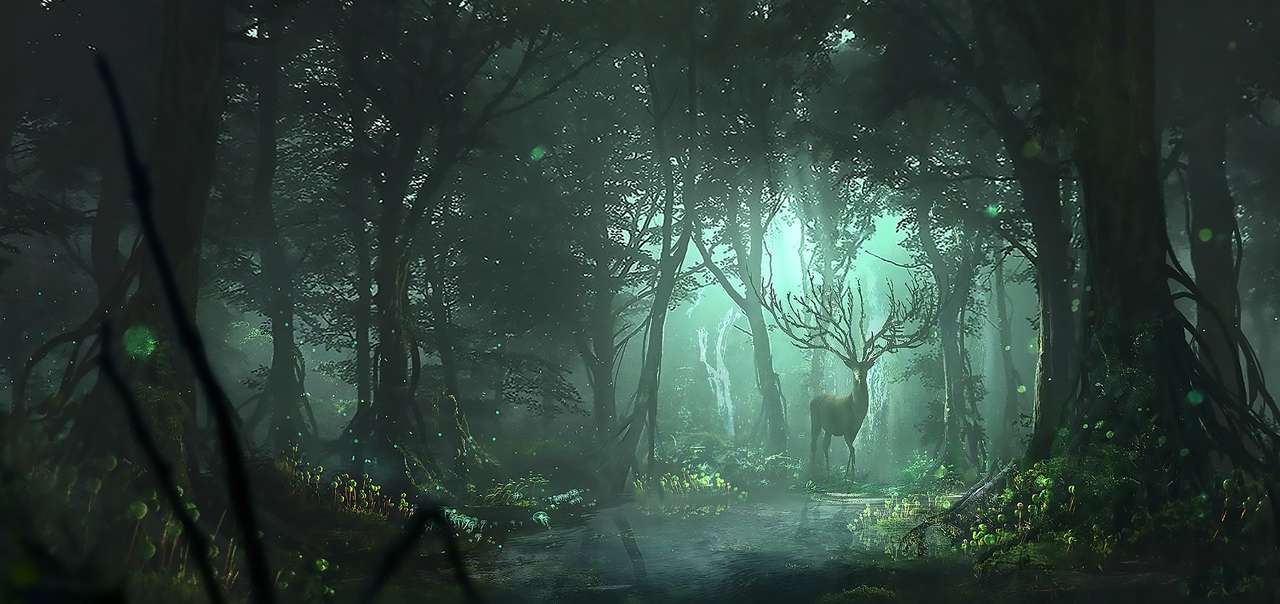 jeleń w lesie puzzle online