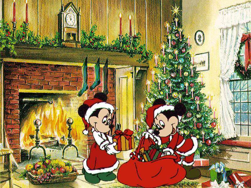 Boże Narodzenie mickey i minnie puzzle online