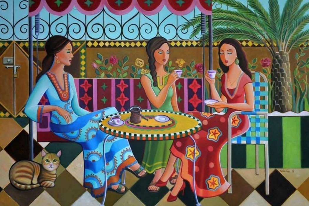 kobiety pijące herbatę puzzle online
