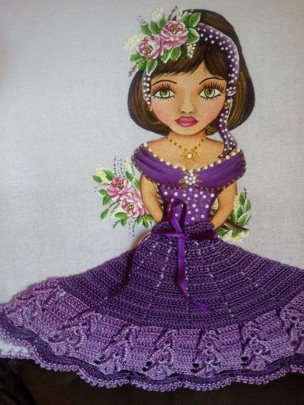 Diva dziewczyna fioletowa sukienka puzzle online