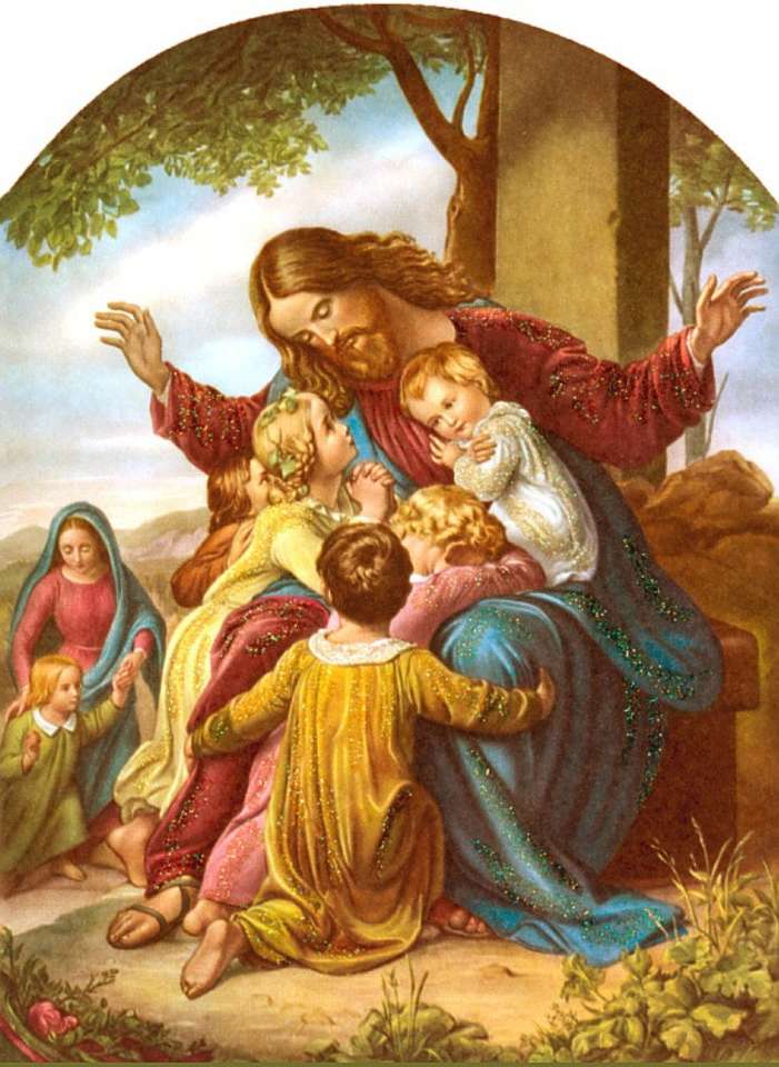 Jezus z dziećmi puzzle online