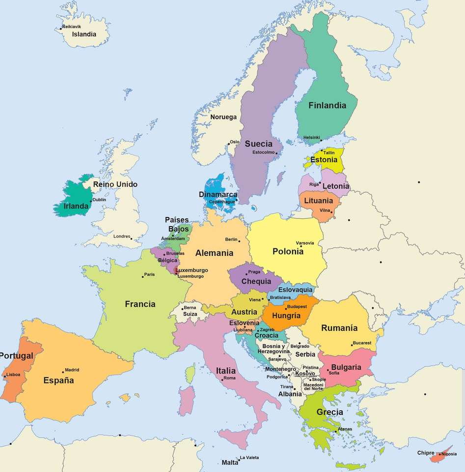 Kraje UE puzzle online