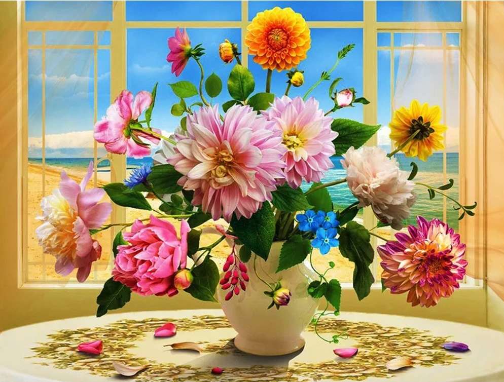Wazon kwiatów puzzle online