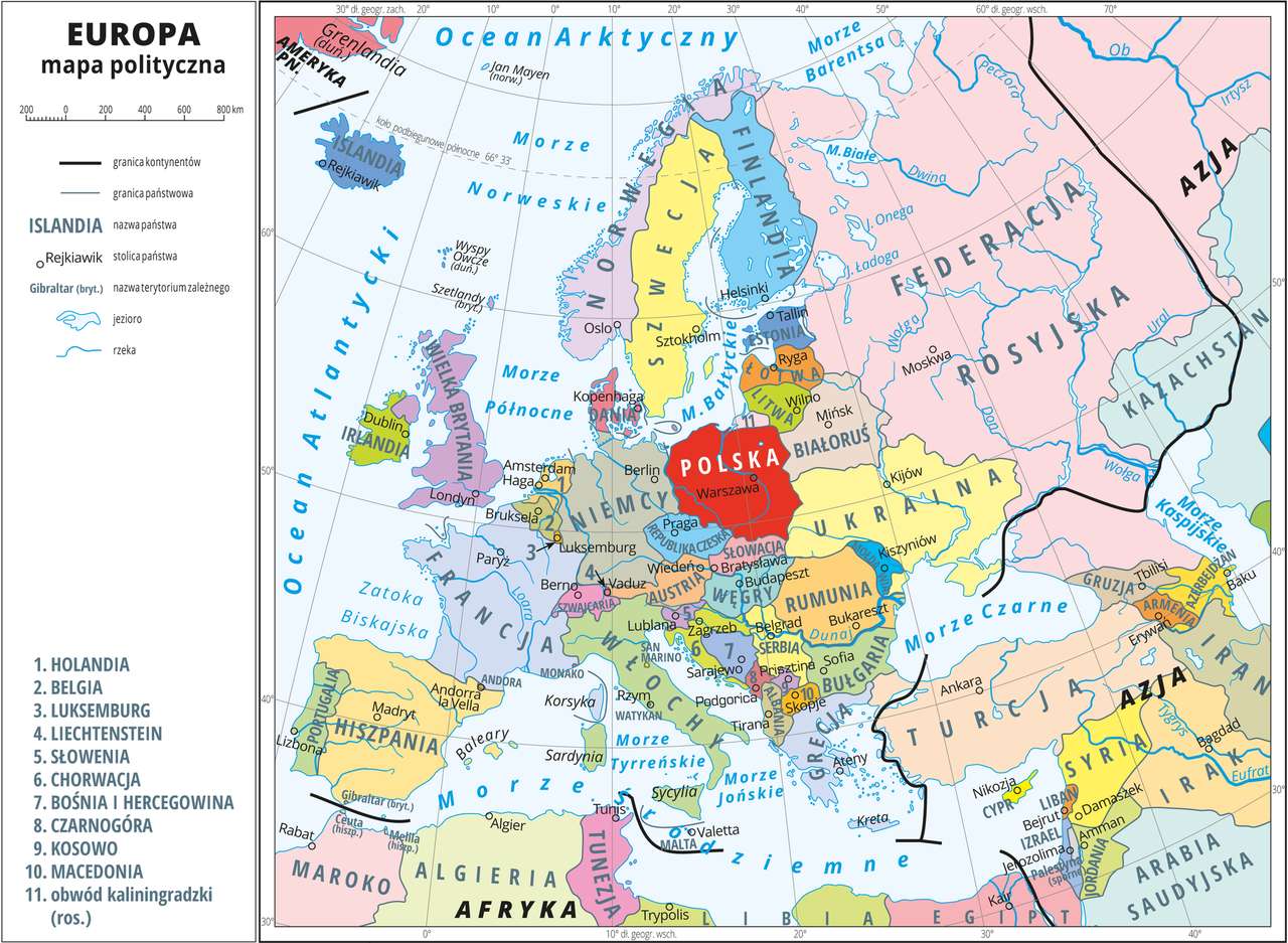 Europa mapa puzzle online