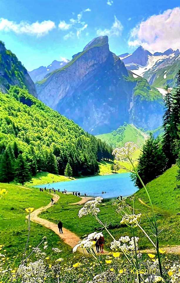 Alpejskie jezioro w Szwajcarii puzzle online