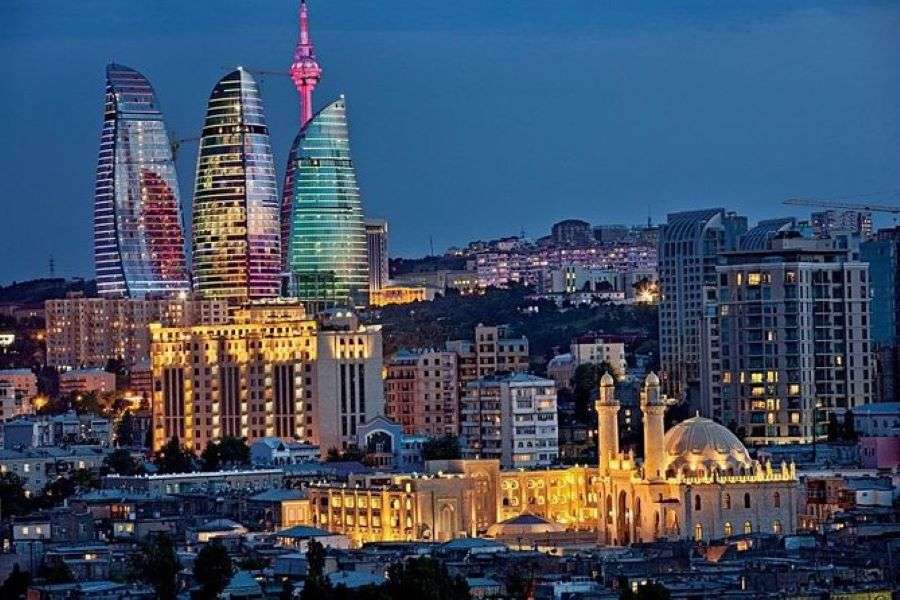 Azerbejdżan nocą puzzle online