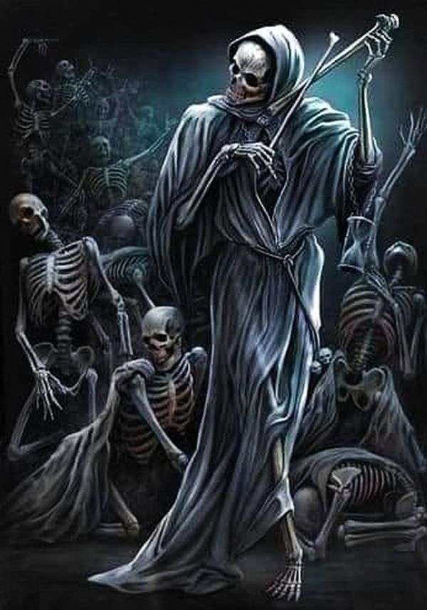 Ponury Żniwiarz Kostucha Szkielety (Grim Reaper) puzzle online