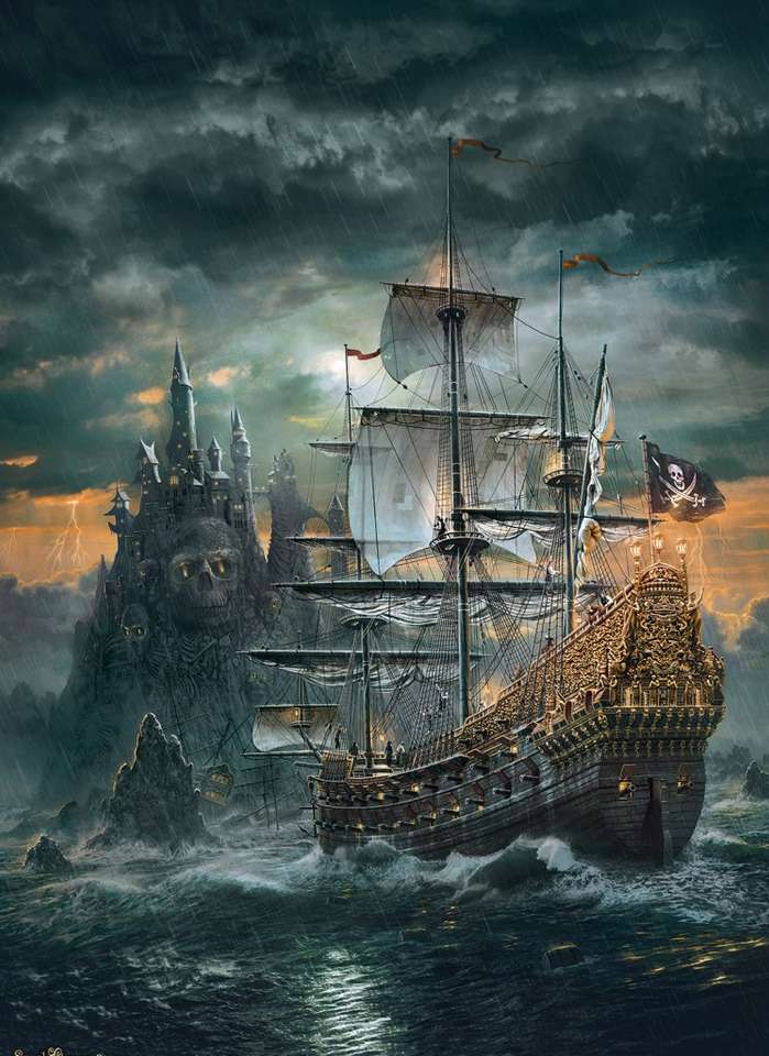 piraci na wzburzonym morzu puzzle online